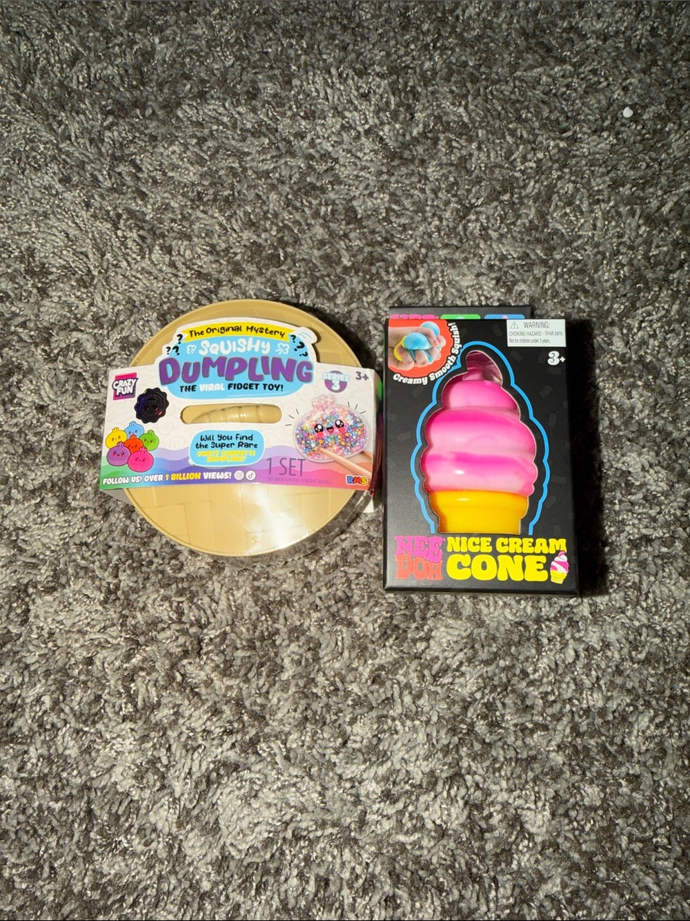 Squishy Dumpling & NeeDoh Pink Ice Cream Cone bundle